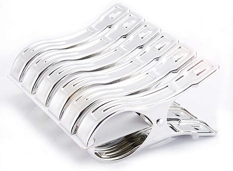 Amazon Co Jp Elome イローム 6個入り 洗濯バサミ 12cm ステンレス 錆びない 金属 布団 物干し 竿ばさみ ハンガー 大きい ピンチ 錆に強い シルバー ホーム キッチン