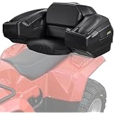 VEVOR ATV Rear Storage Box and Lounger, 95L ATV Cargo Box with Seat &amp; Backrest, Waterproof LLDPE &amp; Lockable Lounger Storage Box Fit Most ATVs with Rear Rack, Compatible with ATV, UTV, Can-Am Vehicles