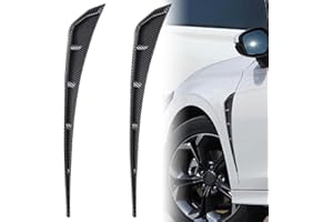 ZBGUN 2 PCS Car Fender Side Vents, ABS Carbon Fiber Spoiler, Fender Decorative Stickers,Air Flow Intake Hole Grille,Compatible with Most Models (Carbon Fiber Black)
