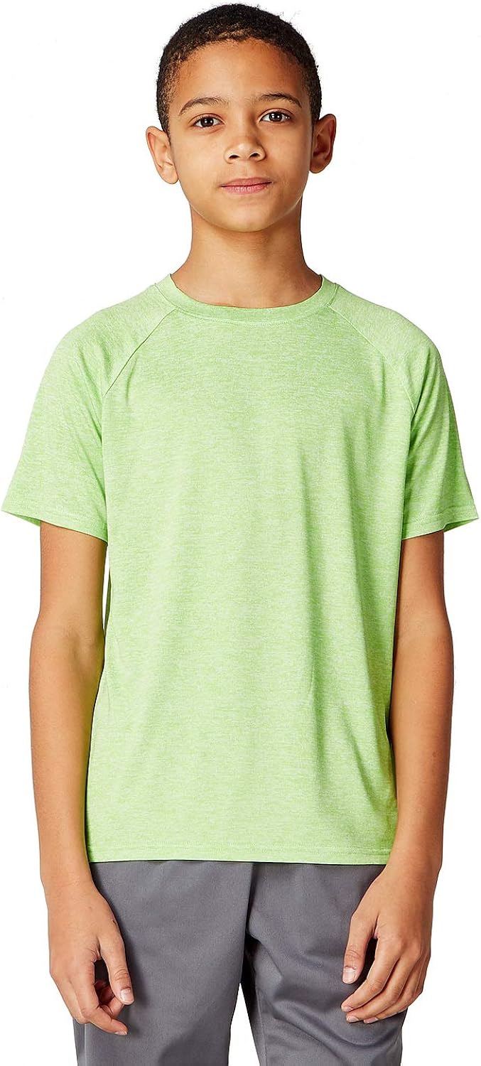 DEVOPS Boy's 2 Pack Cool Sports Active Workout Crew Neck Short Sleeve Tech T-Shirts: Clothing
