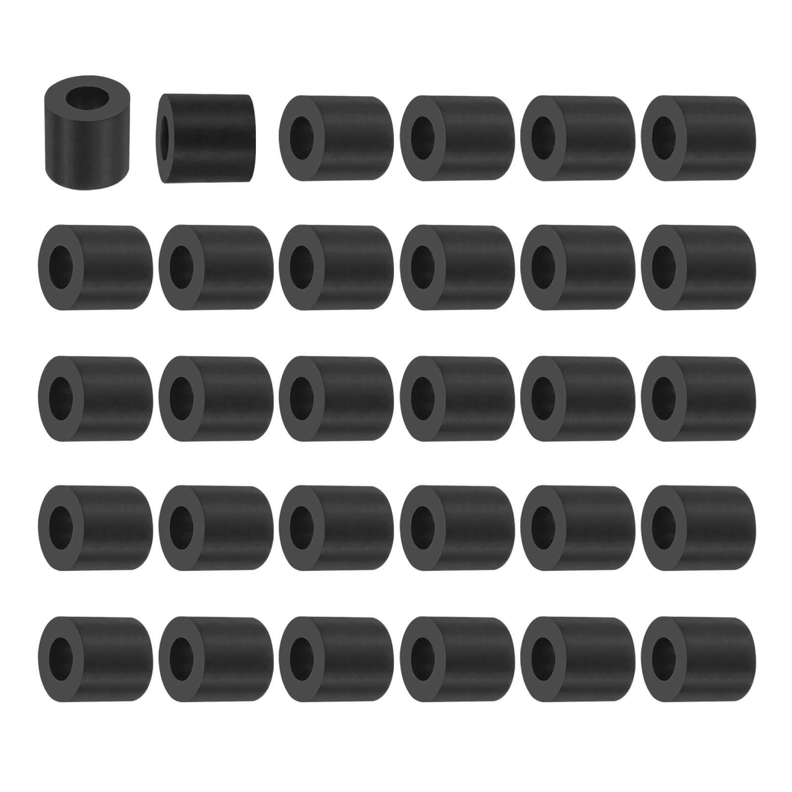 PATIKIL Multi Purpose Rubber Spacer, 30Pcs 10mm ID x 20mm OD x 15mm T Neoprene Round Anti-Vibration Isolation Pads Isolator Rubber Bushings Spacer Washer for HVAC Bolts Car Accessories