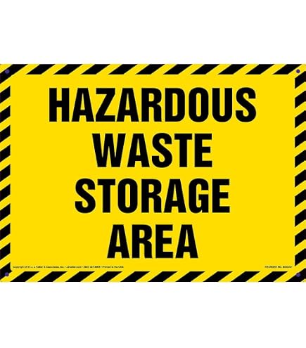 Accuform MHZW20EVC Adhesive Hazardous Waste Labels – 6x6 Inch, Red/Black/Yellow – Pack Of 100, OSHA Compliant For Drums & Containers