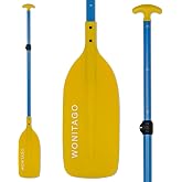 WONITAGO Adjustable Canoe Paddle, Collapsible Boat Paddle, 4-5 FT | Aluminum Shaft and Plastic Blade, Ergonomic Handle, Suitable for Canoe, Boat, Raft, 3-Piece