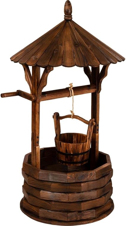 Maxstore Fontaine De Jardin Stilista Puits En Bois H120 Cm Amazon Fr Jardin