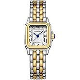 CHEETAH Gold Watches for Women with Small Vintage Bracelet, Rectangular Case Roman Dial