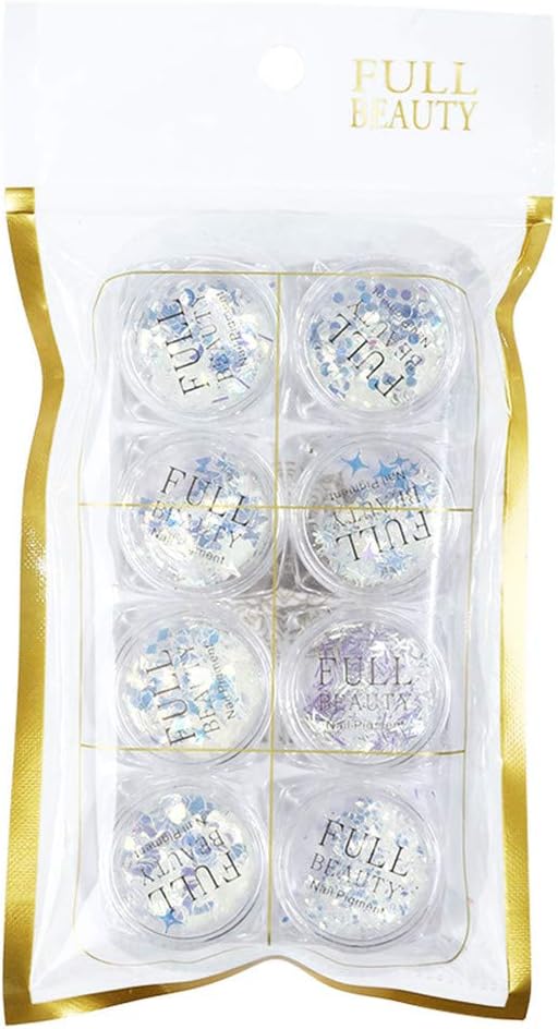 AIUIN 8 Box Nail Patch Reflective mirror ultra-thin laser nails butterfly patch Nail Jewelry Patch