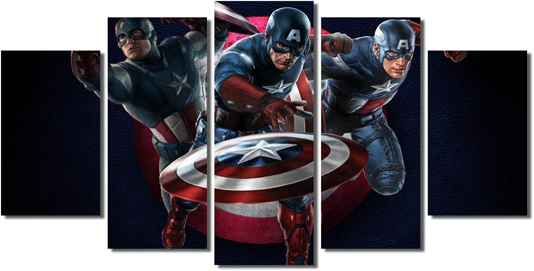 Picture Sensations® Framed Canvas Art Print, Captain America Marvel Avengers Age of ultron Super Hero - 60"x32"