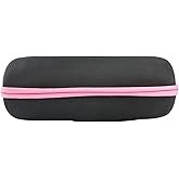 co2CREA Hard Travel Case replacement for JBL Charge 4 / replacement for JBL Charge 5 Waterproof Bluetooth Speaker (Black Case + Pink Zipper)