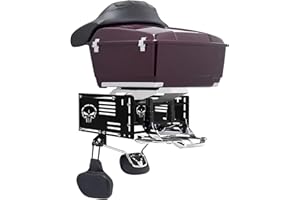 VPZMT Wall Mount Storage Luggage Rack/Tour Trunk Pack Pak for Harley Touring, Road King, Road Glide, Electra Glide, Street Glide, Sportster, Softail, Dyna Models(Luggage Rack-3)