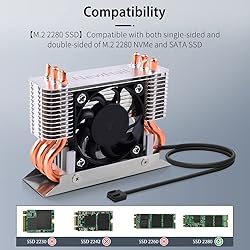 NewHail 12V M.2 2280 SSD Heatsink with 40mm PWM
