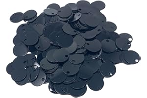 BIHIZLI 20 mm Flat Round Sequin Paillettes, 285 Pcs 20 mm, Hole 4 mm Mix Color Assortment Acrylic Sequin - 1,76 Ounce (50 Grams) (Black)
