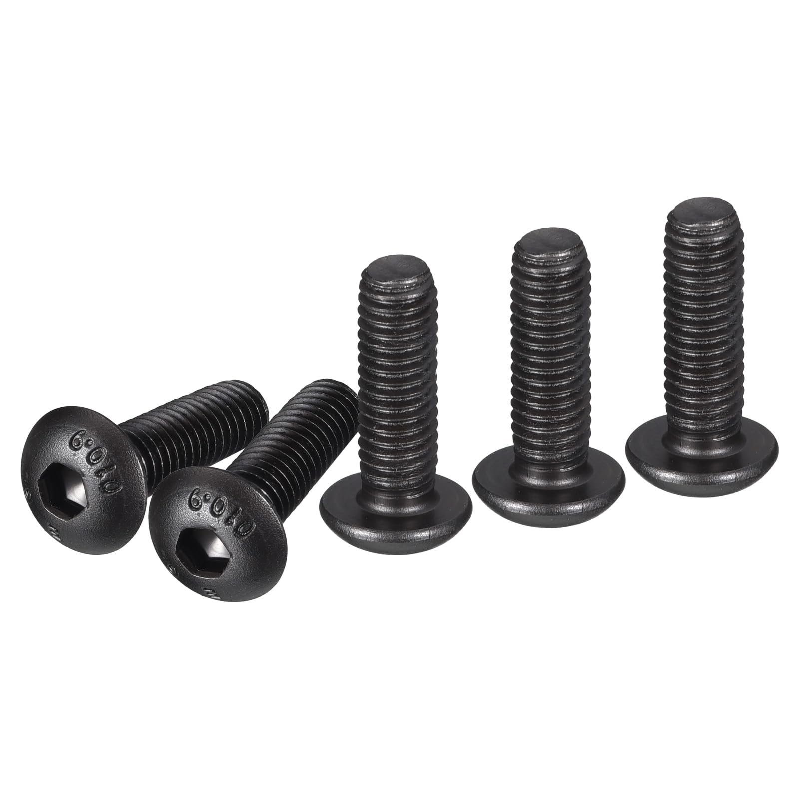 DTGN M5-0.8x16mm Button Head Socket Cap Screws - 100Pack - Good for Machine - Carbon Steel Black Oxide - Hex Drive Full Thread Fasteners — image 1