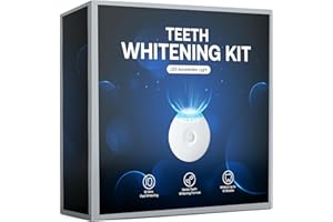 IMOSTY Teeth Whitening Kit, LED Teeth Whitening Light with 6 X 3ml Carbamide Peroxide Teeth Whitening Gel, Included 2 Mouth Trays & Tray Case and Brush, Safe Enamel, Fast and Gentle Teeth Whitening