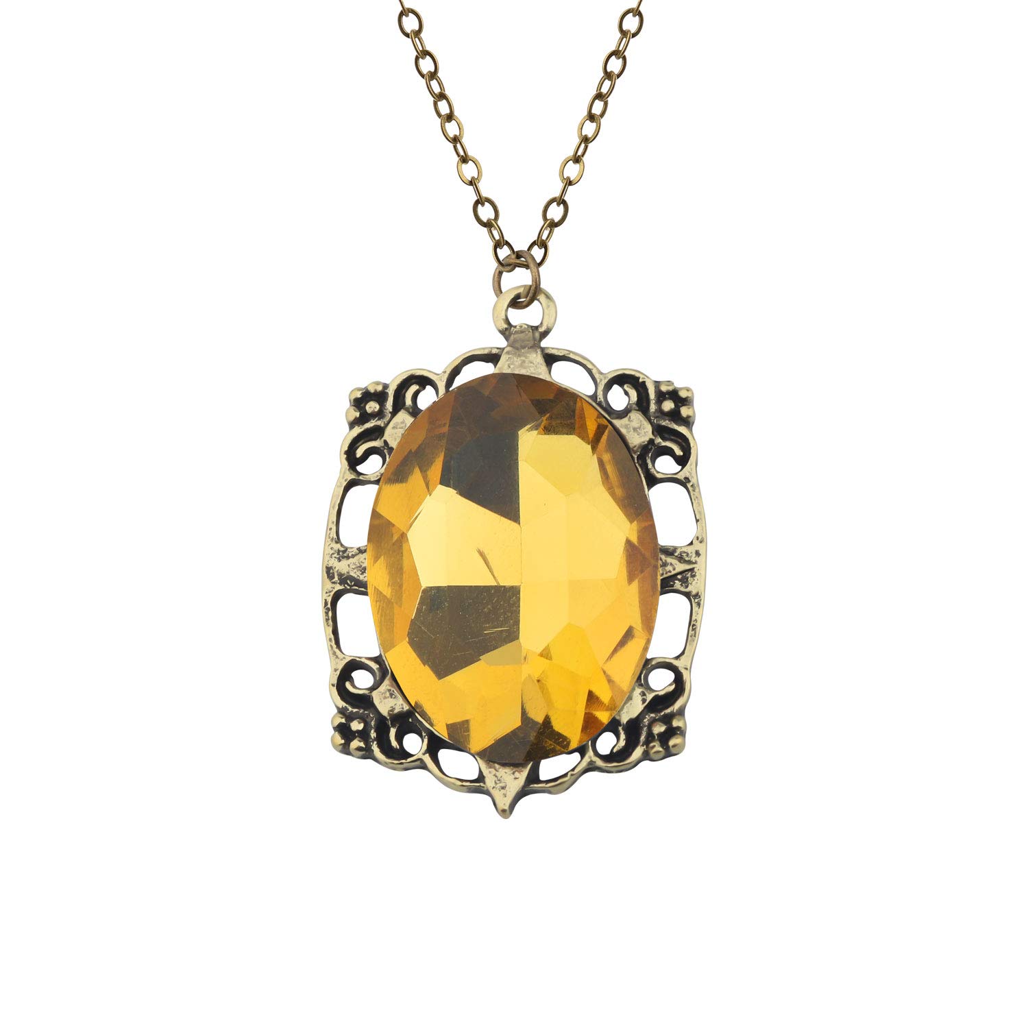 CENWA Bonnie Bennett Talisman Pendant Necklace Inspired Jewelry(Yellow -N)