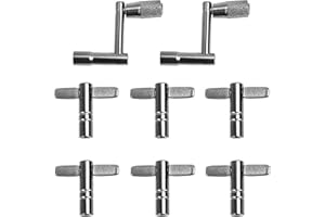 8Pcs Drum Key Drill Bit Set, 6pcs Universal Square Lug Drum Tuning Key and 2pcs Fast Rotary Continuous Motion Speed Key, T an