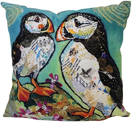 Dawn Maciocia 'Puffin Pals' Scottish Highland Puffin Soft Cushion
