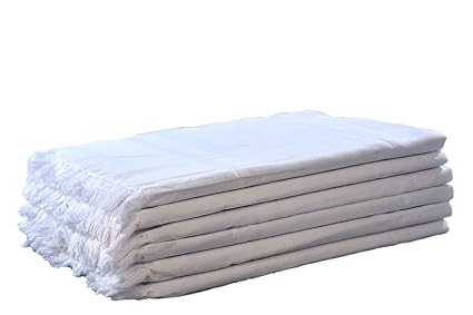 Tks Cotton Bath Towels (6 Pieces) - White, 30x60