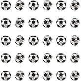 UNICRAFTALE 30Pcs Football Beads Soccer Ball Beads Metal Spacer Beads Large Hole Beads Enamel European Beads Sports Beads Black Beads for Sprot Supplies Bracelet Jewelry Making