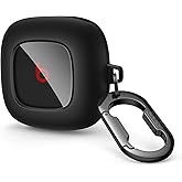 SURITCH Case Compatible with Beats Fit Pro Earbuds, Shock-Absorbing Protective TPU Shell for Beats Fit Pro Charging Case 2021 Earbuds Secure Locking System with Anti-Lost Keychain, Black
