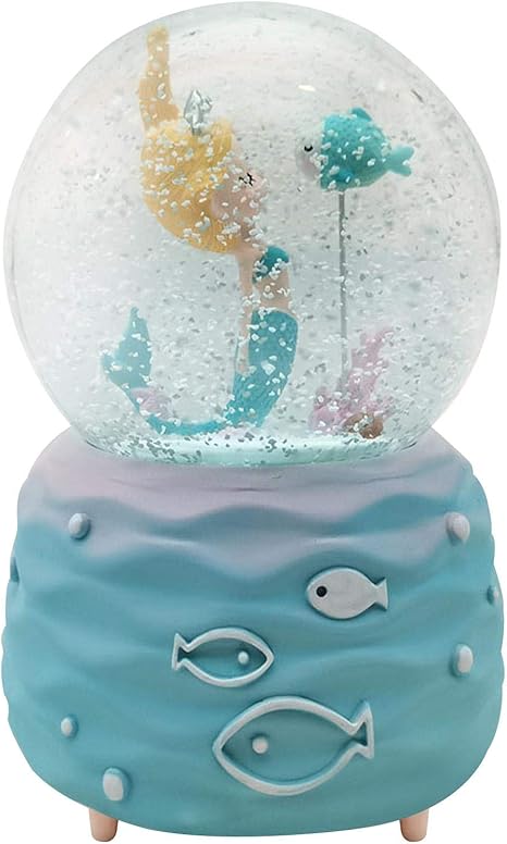 Amazon Co Jp Pillarost オルゴール スノードーム 音楽付き Led 発光 クリスマス装飾 置物 水晶玉 可愛い 人魚 オシャレ インテリア デコレーション クリスマスプレゼント バレンタインデープレゼント 祝日の雰囲気 装飾品 Merry Christmas ホーム キッチン