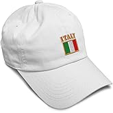 Speedy Pros Soft Baseball Hat Embroidered Dad Hat Italy Flag Embroidery Men & Ladies Baseball Cap Cotton