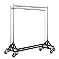 HOKEEPER Clothes Rack Z Rack Clothing Rack Commercial Garment Rack with Lockable Wheels Height Adjustable Coat Rack Heavy Duty Clothes Rack for Bedroom, Living Room, Laundry, Balcony 71" H, 2 Pack