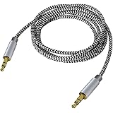 3.5mm Stereo Audio Cable Extension Male to Male Nylon Braided 10ft/3m Zerist Tangle-Free AUX Cable for Headphones, iPods, iPh