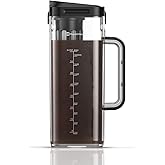 Maestri House Compact Cold Brew Coffee Maker, 64oz Iced Tea and Coffee Maker Brewer Space Saving Tritan Pitcher, 350 Mesh Filter, 100% Leak-Proof