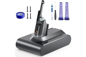 MORPILOT Battery Replacement for V7, 21.6V 6500mAh Li-ion Battery Compatible with SV11 V7 Motorhead V7 Animal V7 Extra V7 Mattress V7 Absolute V7 Trigger V7 Allergy Vacuum Cleaners, 2 Filters Included