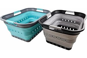 SAMMART 42L (11 gallon) Collapsible Plastic Laundry Basket - Foldable Pop Up Storage Container/Organizer - Portable Basket - Space Saving Hamper/Basket