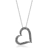 Ross-Simons 0.50 ct. t.w. Black Diamond Heart Pendant Necklace in Sterling Silver