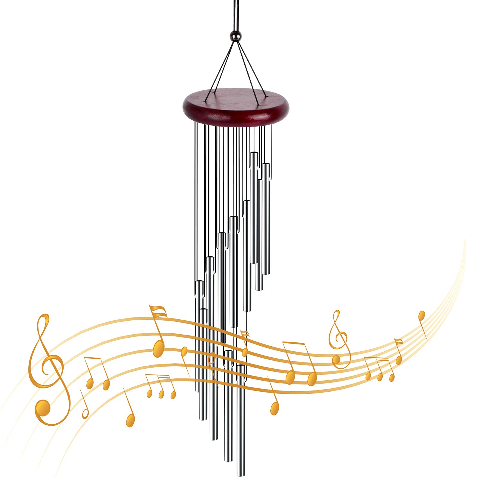 Changrongsheng Metal Garden Wind Chimes - Decorative with 12 Aluminum Alloy Tubes for Patio, Balcony, Garden, Backyard Home Decor Gift