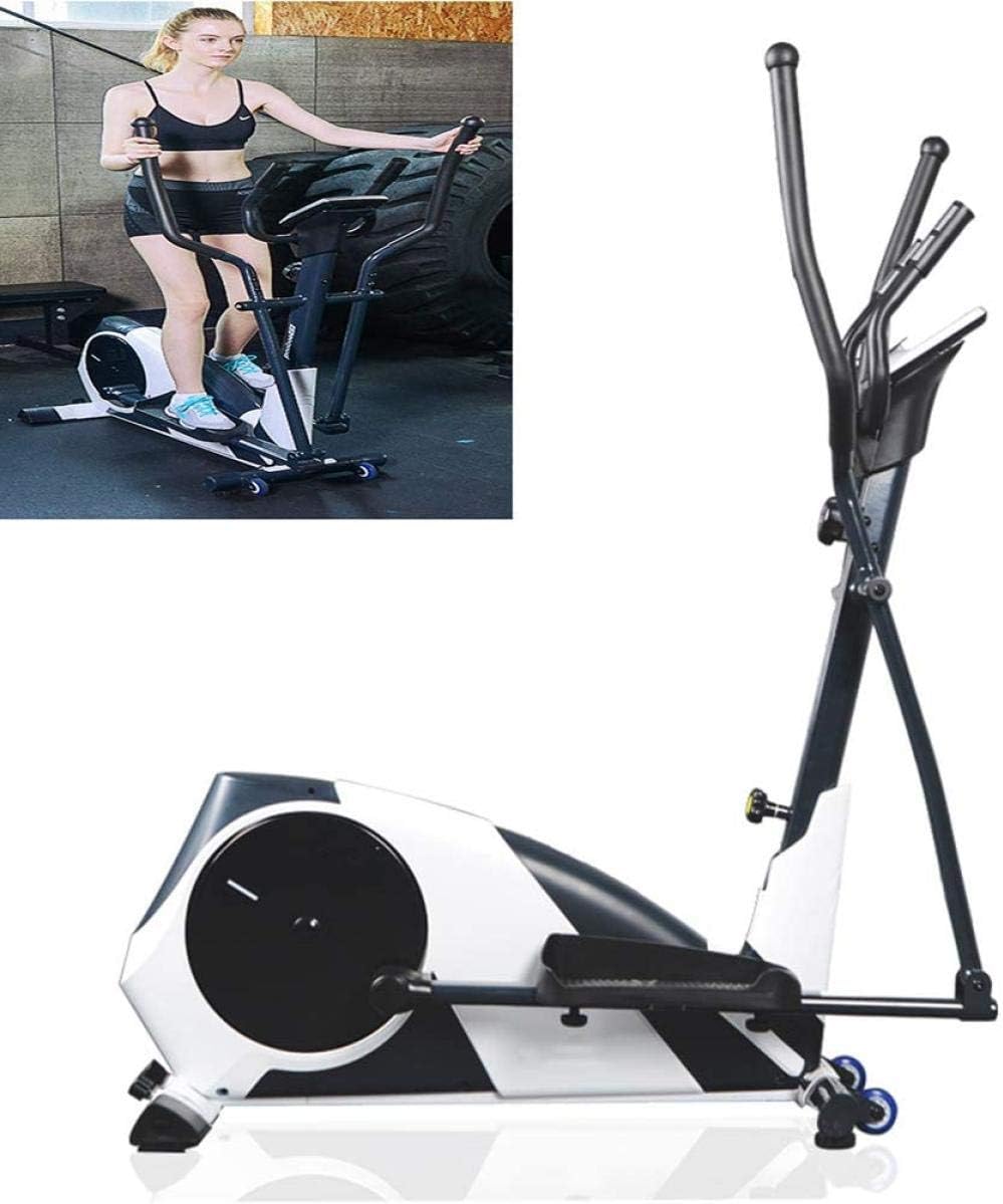 Foldable Elliptical Machine Indoor Silent Magnetic Control Elliptical Exercise Machine with IPAD Bracket and Heart Rate Detection for Office Uptodate