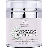 Radha Beauty Glow Boosting Avocado Moisturizer, 1.7 fl oz. for Face, Neck, Decollete - Super Moisturizing Facial Lightweight Cream