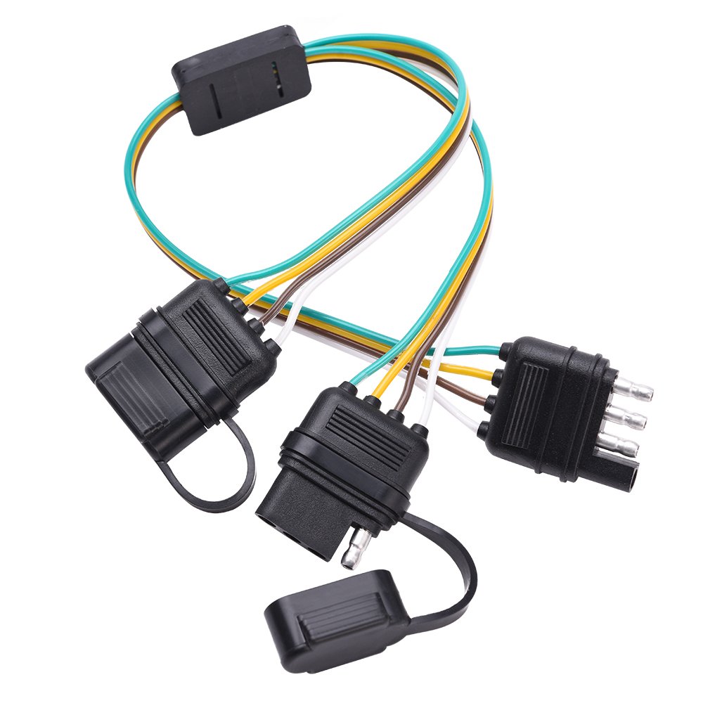 Amazon.com: MICTUNING Universal 4 Way Flat Y-Splitter Plug & Play Adapter  Extension Harness for LED Tailgate Light Bar and Trailer Lights: Automotive