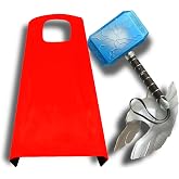 Lobcssud Children's Hero Character Toys Hammers and LED Light Mask Cape Children's Role-Playing Costumes Gifts for Children