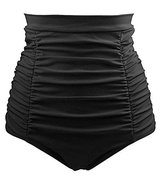 Viloree Damen Frauen hoher Taille Bikini Hose Bikinislip Badehose figurformend