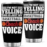 CUBICER I'M Not Yelling This Is Just My Basketball Voice 20 Oz Stainless Steel Tumbler For Coaches And Sports Lovers Bottle Travel Insulated Cool Tea Drink Hot Heat Outdoor