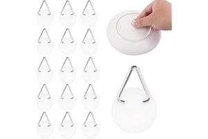 30pcs Adhesive Wall Plate Hangers, Invisible Vertical Holders Display 0.83 Inch Strong Adhesion Picture Hanging Hooks for Dec