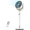 Dreo Fan for Bedroom, 120° Oscillating Standing Fan, Quiet Pedestal Fan with DC Motor, 9 Speeds, 4 modes, 20dB, 120° Manual Vertical, 37-42" Adjustable Height, 9H Timer, Upgrated White