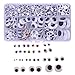 Variety Value Pack1 Box/lot (Approx.1120 pcs) 0.19 inches (5mm) to 1 inch (25mm) Round Oval Plastic self-Adhesive Black Googly Wiggle Eyes Wide Variety Assorted Sizes