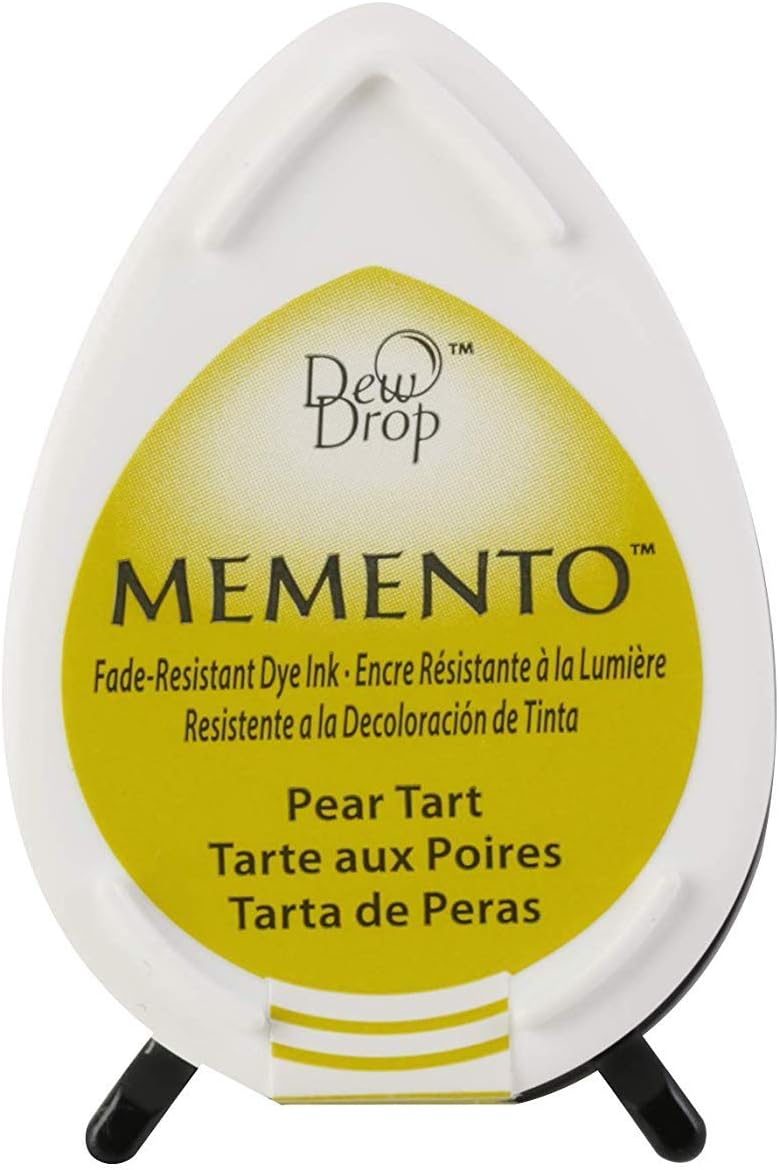 TsukinekoMemento Dew Drop Ink Pads for Stamping - Green, Pear Tart - Small - Translucent - Waterproof, Archival - Embossing