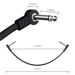 GOGHOST 12 Inch Guitar Patch Cables 6 Pack, 1/4" TS