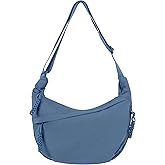Ausing Lightweight Nylon Hobo Bag for Women Men Small Shoulder Bag Crescent Crossbody Bag with Adjustable Strap Casual Bag