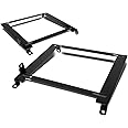 DNA MOTORING SBK-LM-HC01 Pair of Low Mount Racing Bucket Seat Mount Brackets Compatible with 01-05 Civic, Black