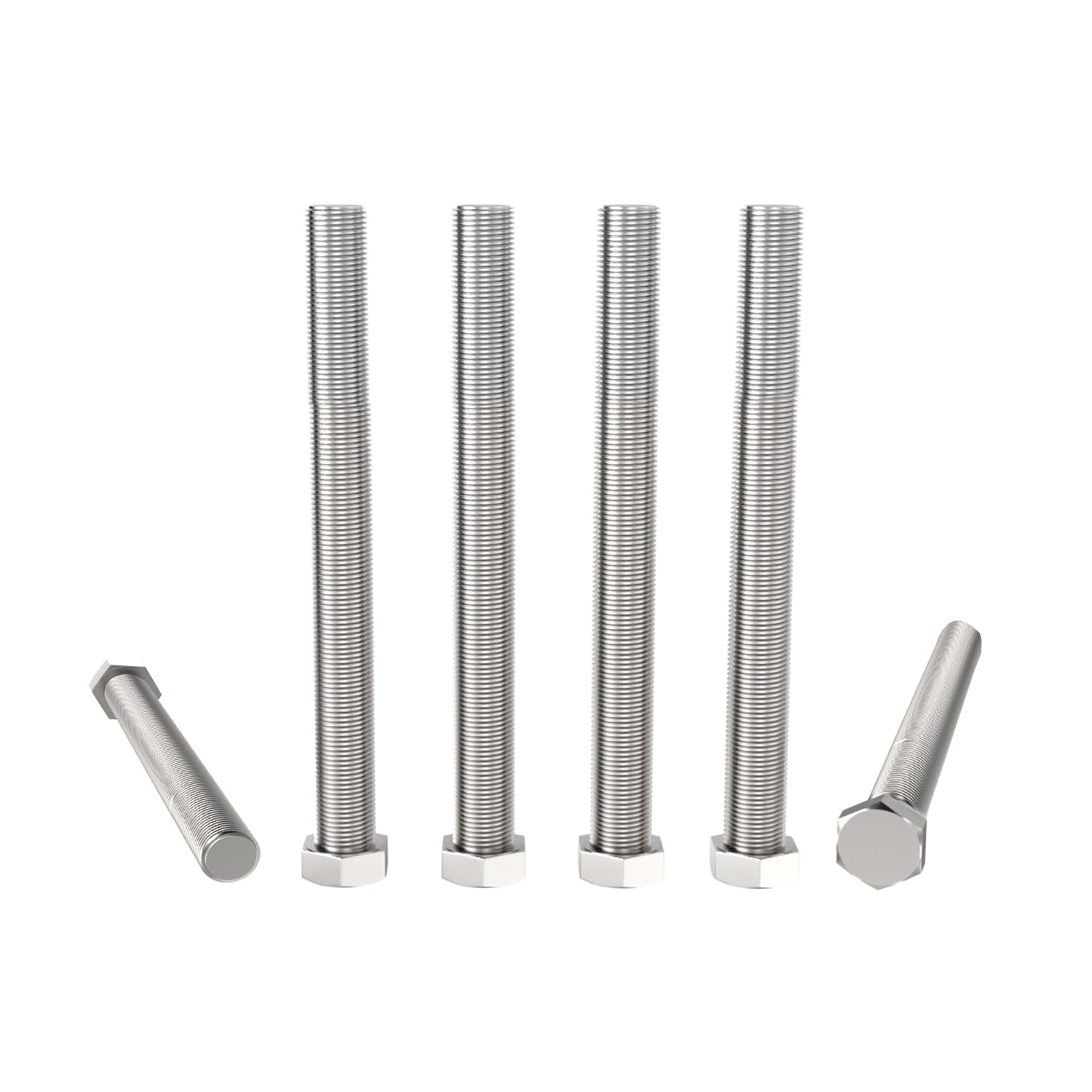 Aopin 5pcs SUS304 Stainless Steel M8 x 120mm Hex Head Bolts Screws Grade 8.8 Stainless Steel, Fasteners Fully Machine Threaded