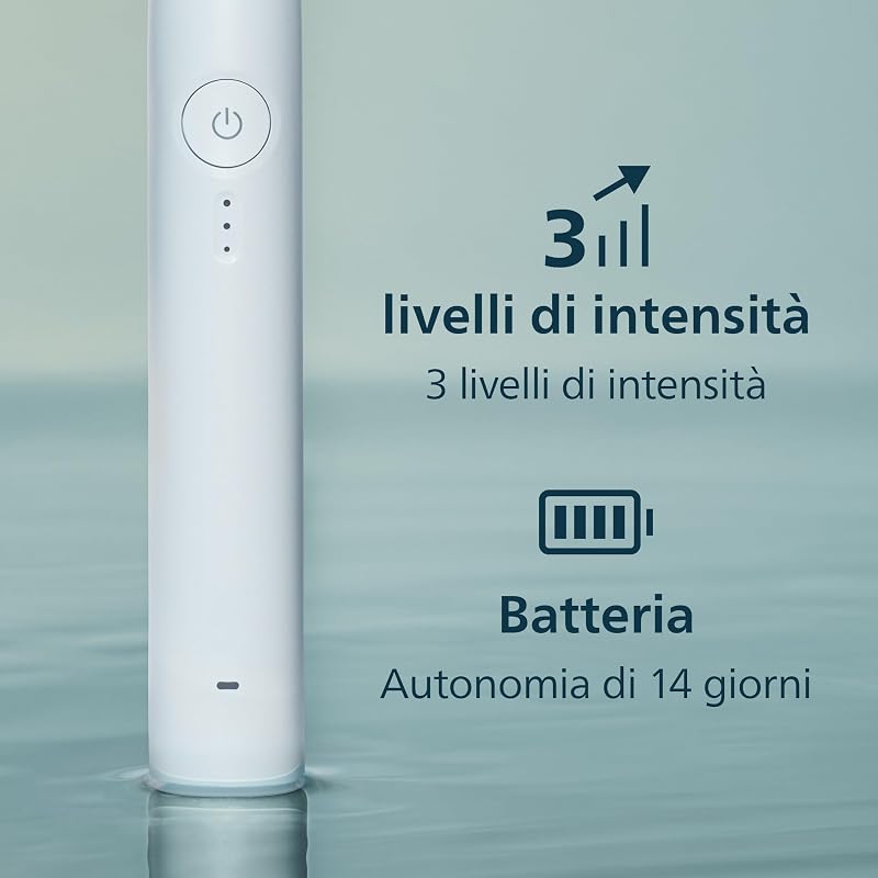 Sonicare Serie 3100 - Spazzolino elettrico sonico, Sensore di pressione, 3 intensità, EasyStart, SmarTimer, autonomia 14 giorni, custodia, bianco, confezione da 2, HX4072/41, [Nuovo]
