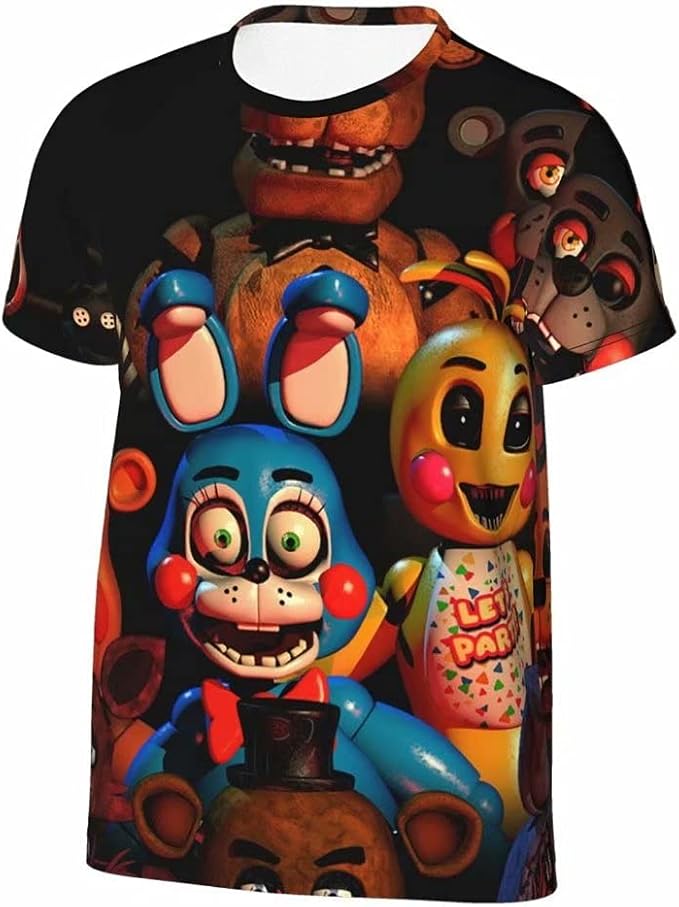 Htekgme Five Nights at Freddys TShirt Kids Boys Girls 3D Print Short Sleeve Summer Casual T