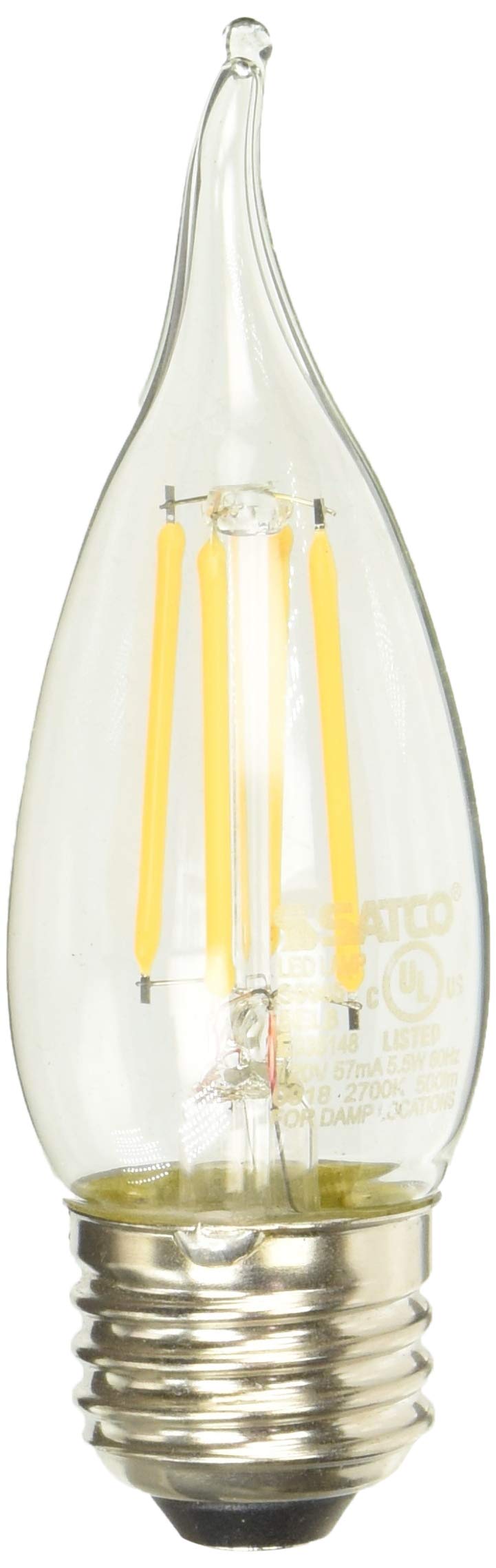 Photo 1 of Satco S9965 Medium Bulb in Light Finish, 4.31 inches, Base, Clear