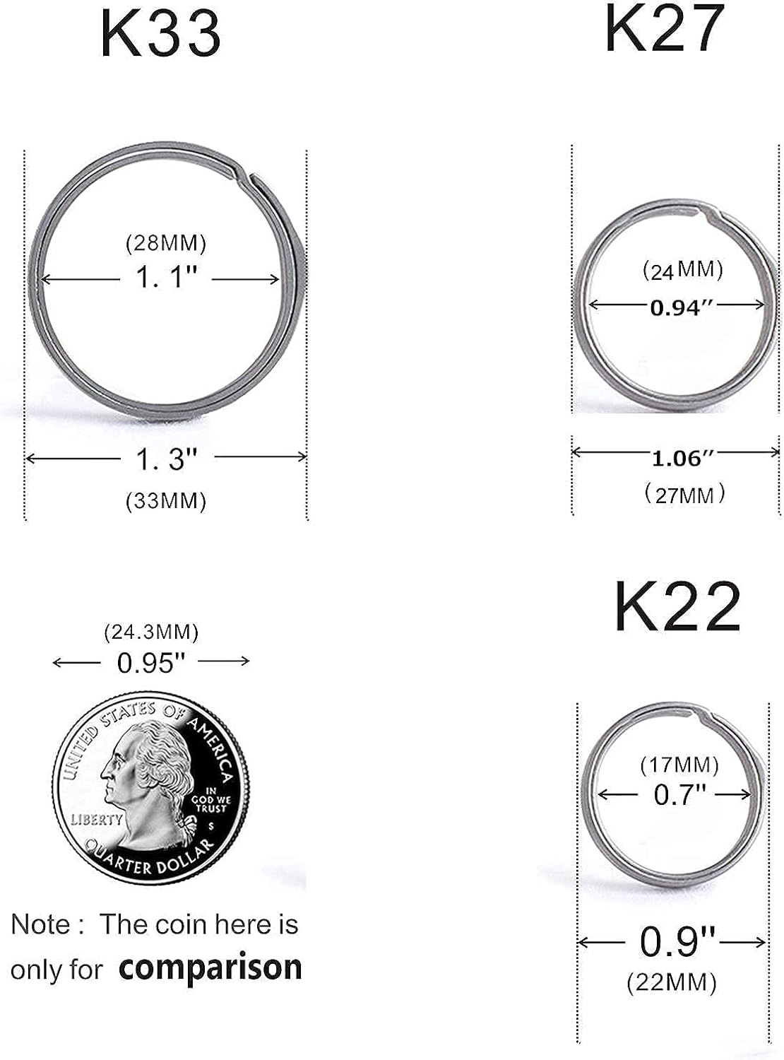 TISUR Titanium Side-Pushing Key Rings, Wisely Group Your Key, 3 Size Choices at  Men’s Clothing store